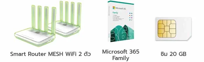 รับฟรีทันที Smart Router MESH WiFi 2 ตัว Sim 20 GB  และ Microsoft 365 Family